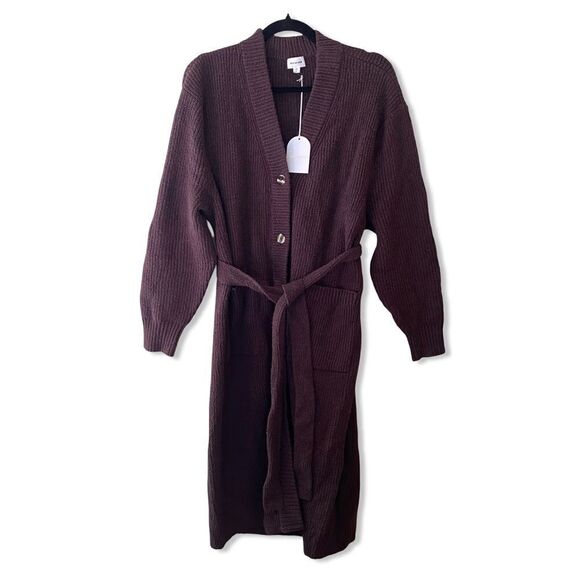 Song of Style Saniya Cardigan sweater Dark Chocolate knit maxi duster Revolve S - Picture 5 of 11